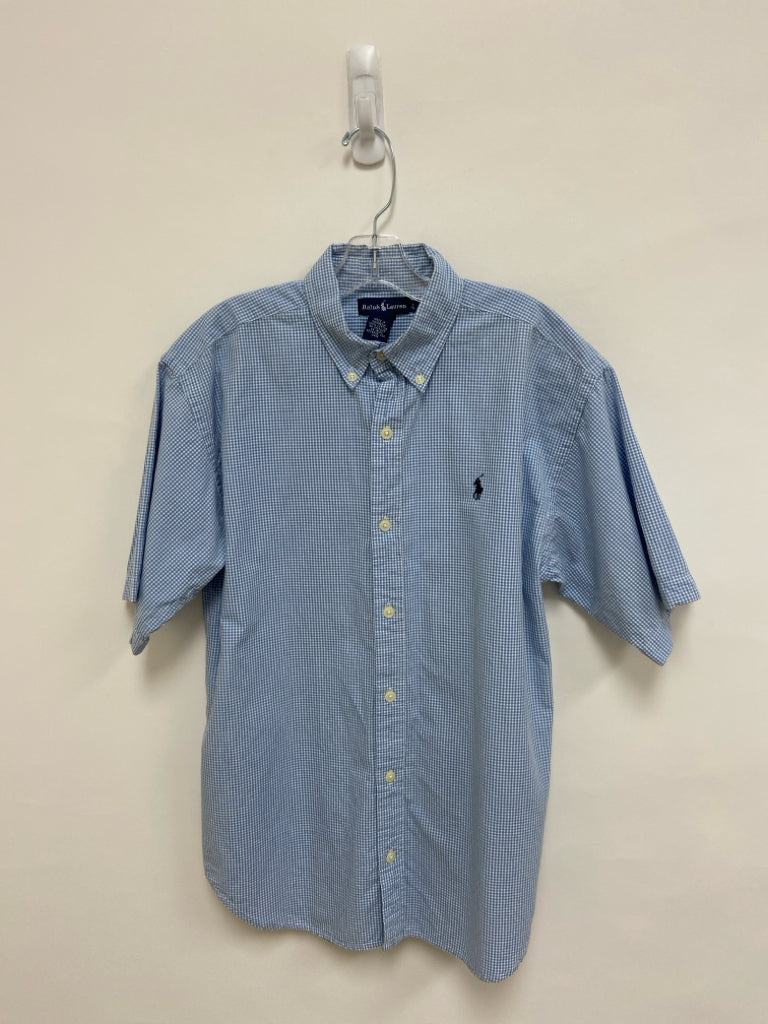 Ralph Lauren SIZE L White/Blue Checkered Button Up Boy&