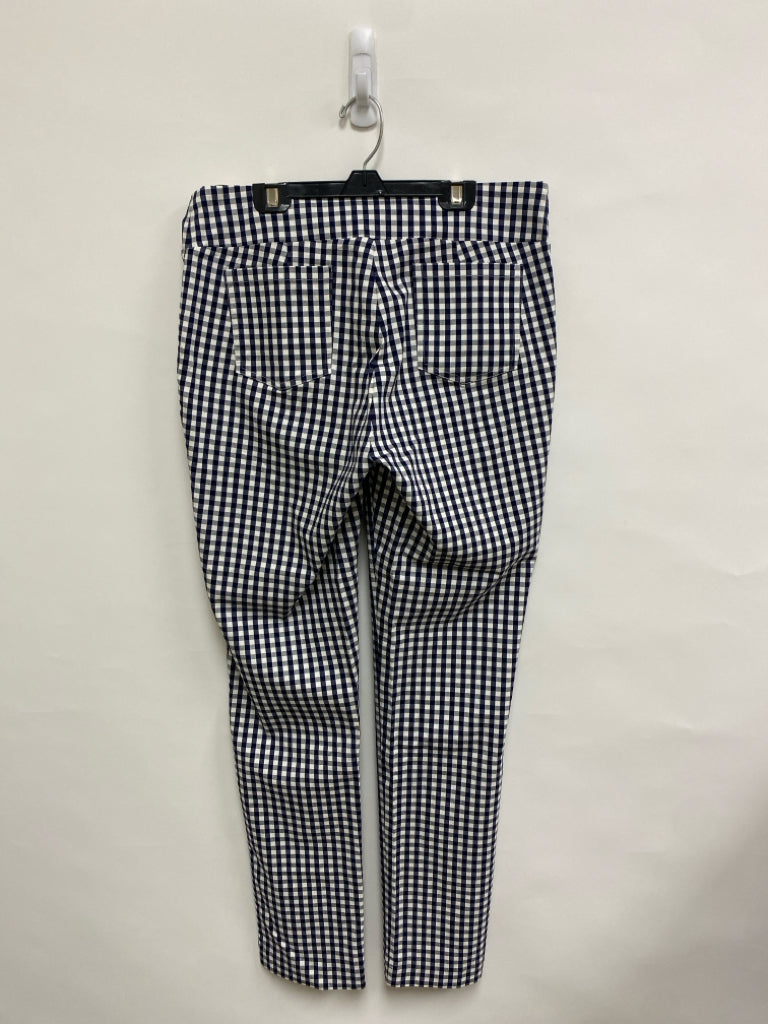 J McLaughlin Size 12 Navy White Checkered Ladies Pants
