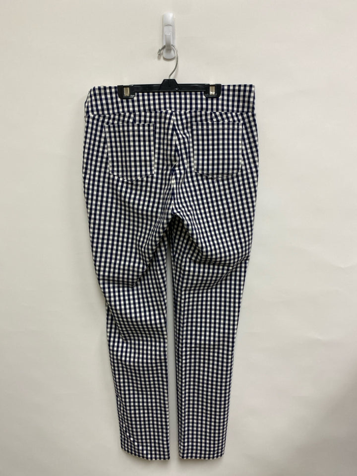 J McLaughlin Size 12 Navy White Checkered Ladies Pants