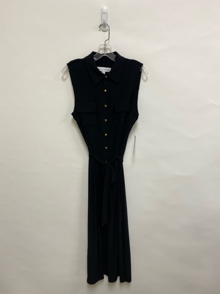 NWT EMMA &amp; MICHELE Size L Black Buttons Maxi Ladies Dress
