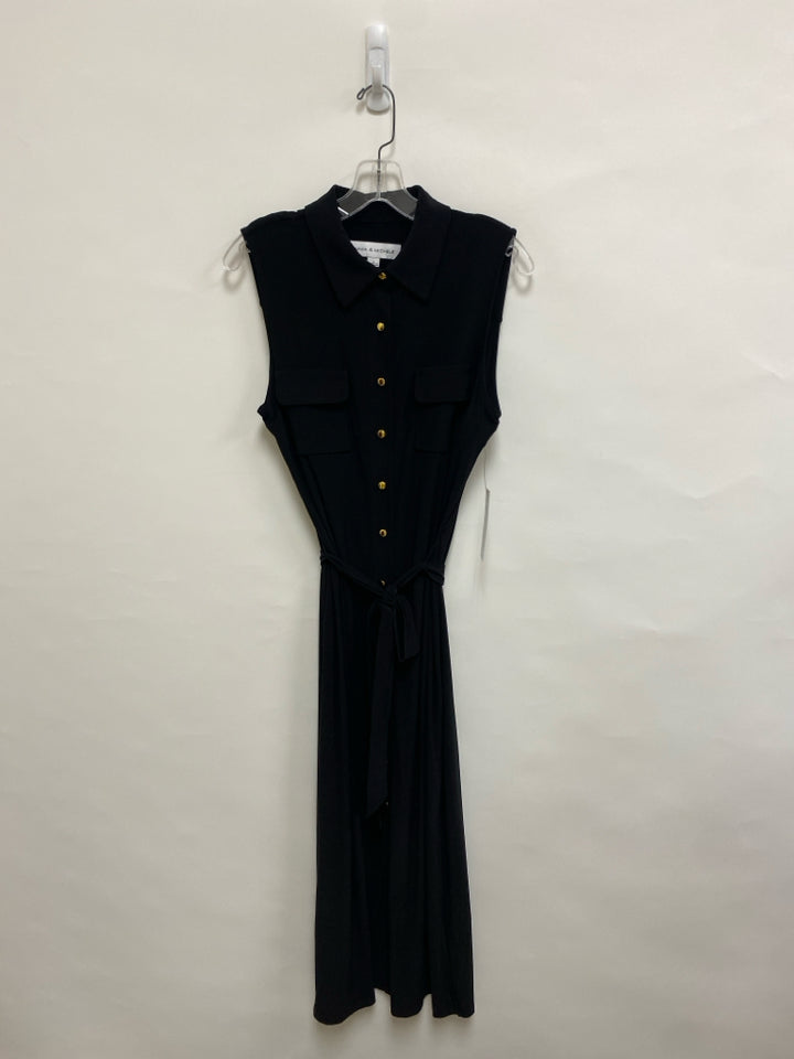 NWT EMMA &amp; MICHELE Size L Black Buttons Maxi Ladies Dress