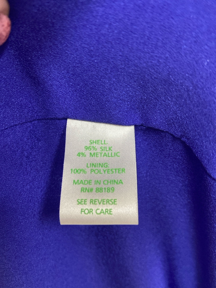 LILLY PULITZER Size M Royal Blue Silver Lines Maxi Ladies Dress