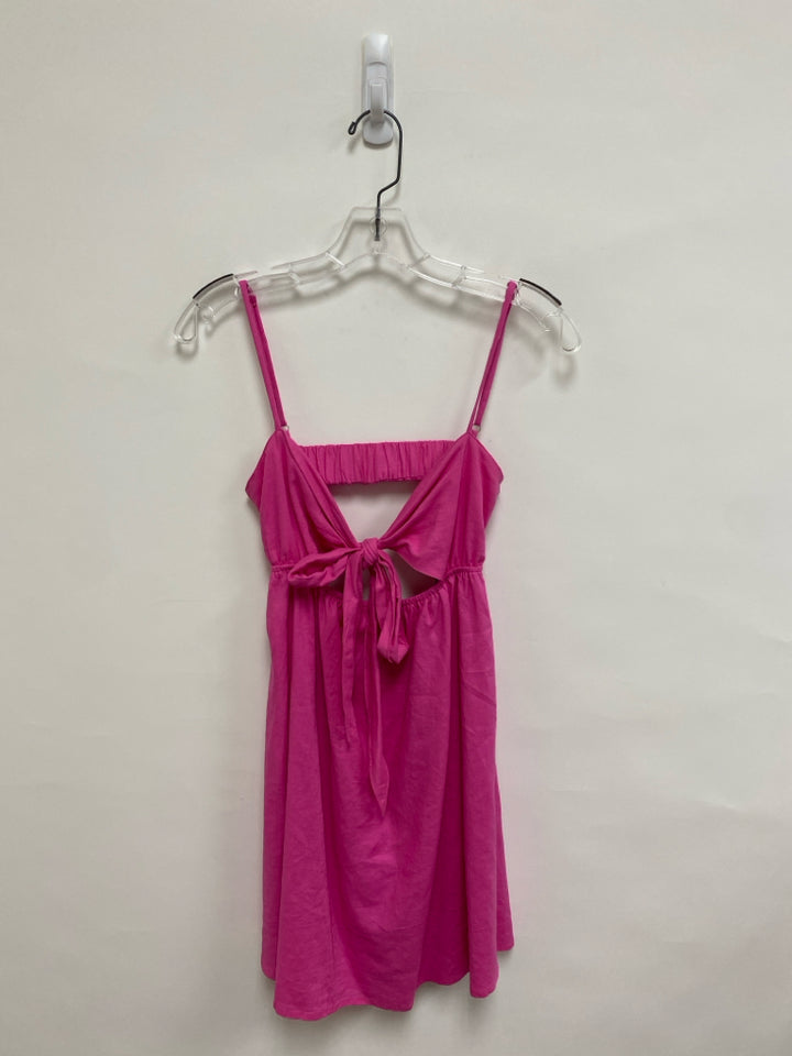 Size S Pink Sleeveless Linen Ladies Dress