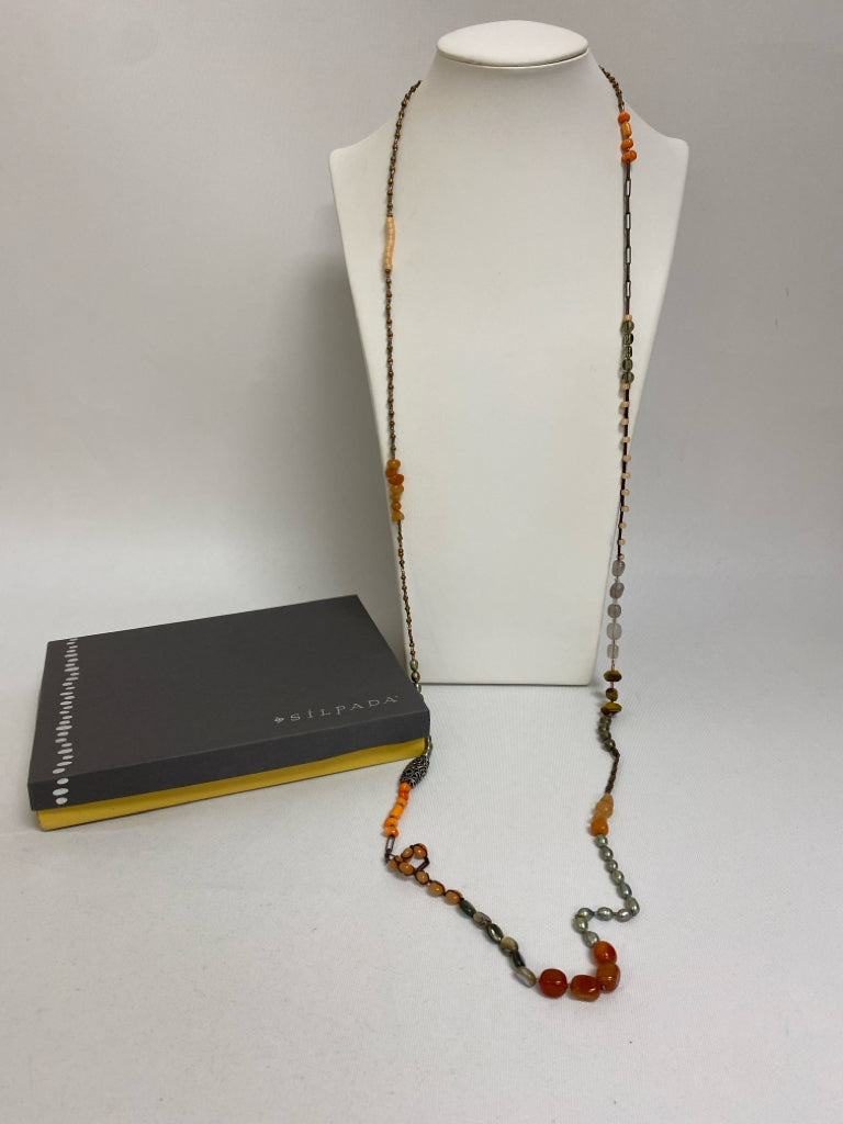 Multi Color Silver Pearl Necklace