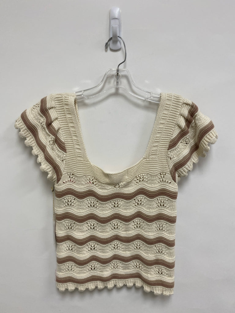 NWT Jessica Simpson Size M Cream Tan Striped Ladies Sweater
