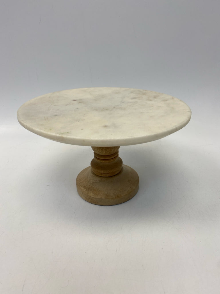 White Natural Wood/Marble Tray