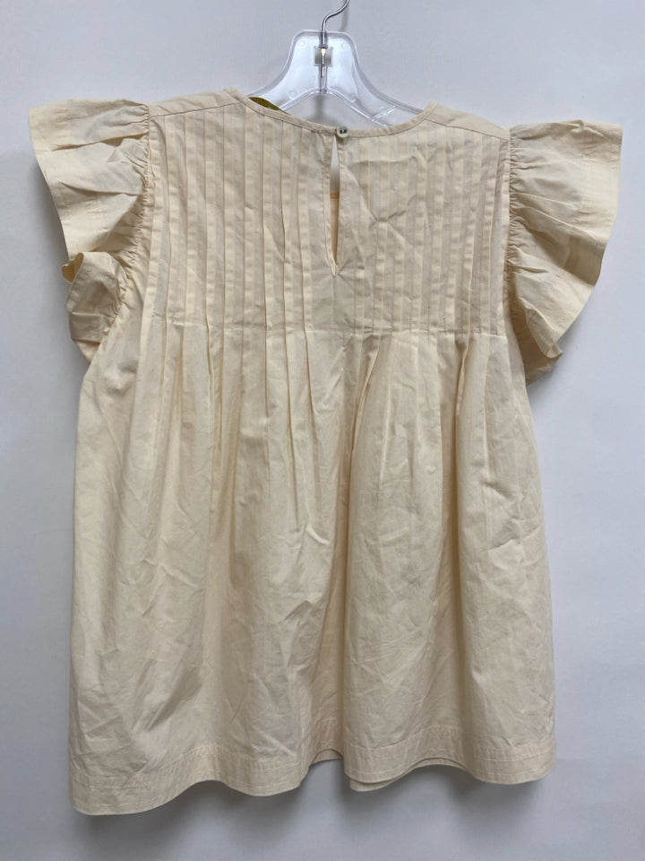 Marie Oliver Size XS Ivory Ruffles Pleats Ladies Top