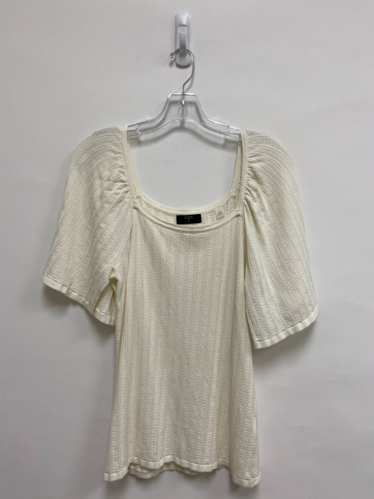 Tahari Size M White Ladies Top