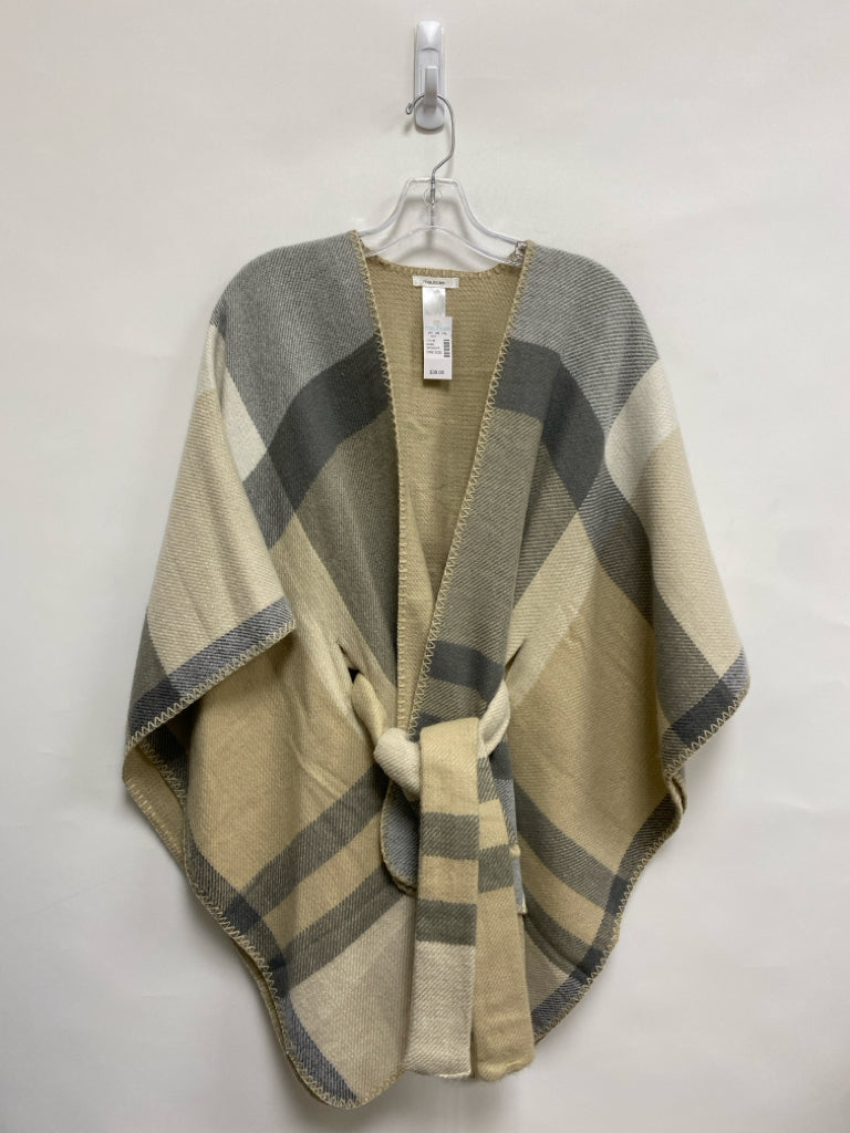NWT maurices Size OSFM Gray Tan/White Plaid Ladies Sweater