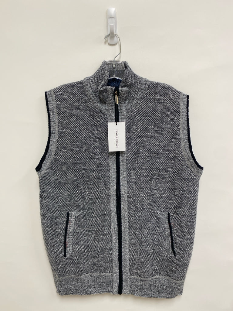 NWT Size 2X Gray Black Trimmed Zip Down Men&