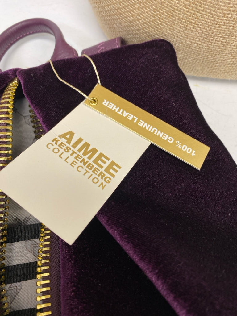 NWT Aimee Kestenberg Dark Purple Velvet Backpack