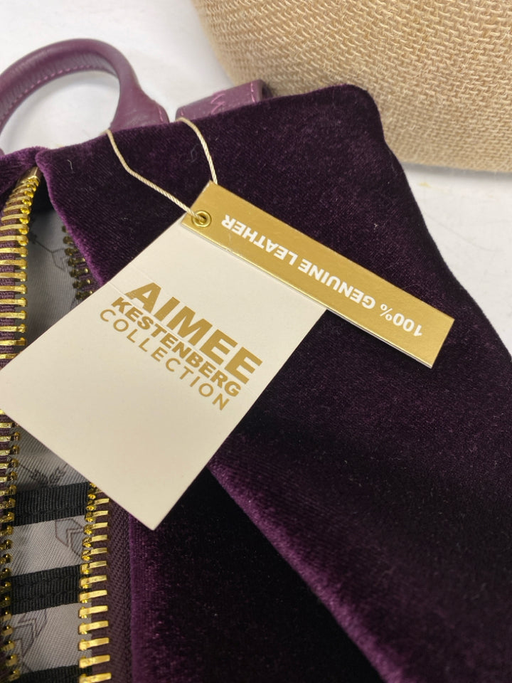 NWT Aimee Kestenberg Dark Purple Velvet Backpack