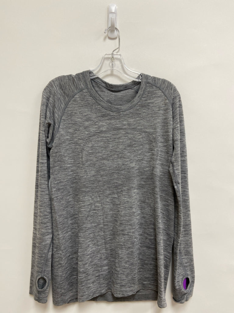 Lululemon Size 12 Light Grey Gray Streaked Athletic Top