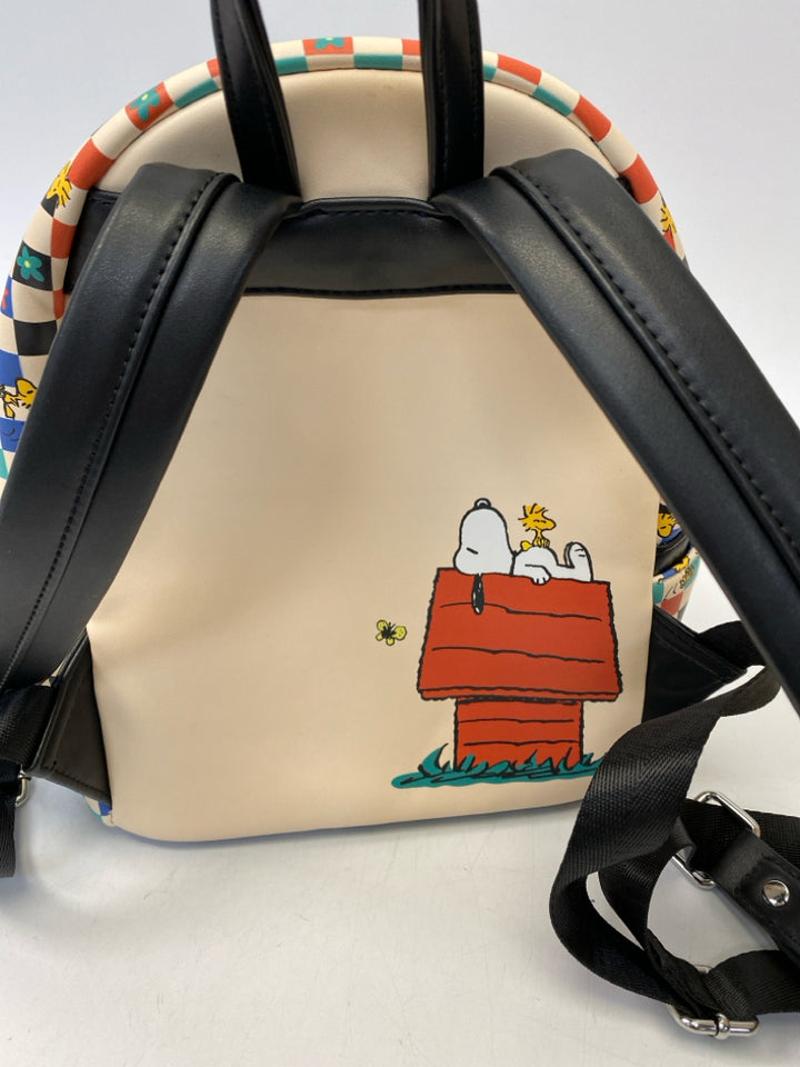 Loungefly Cream Multi-Color Snoopy Backpack