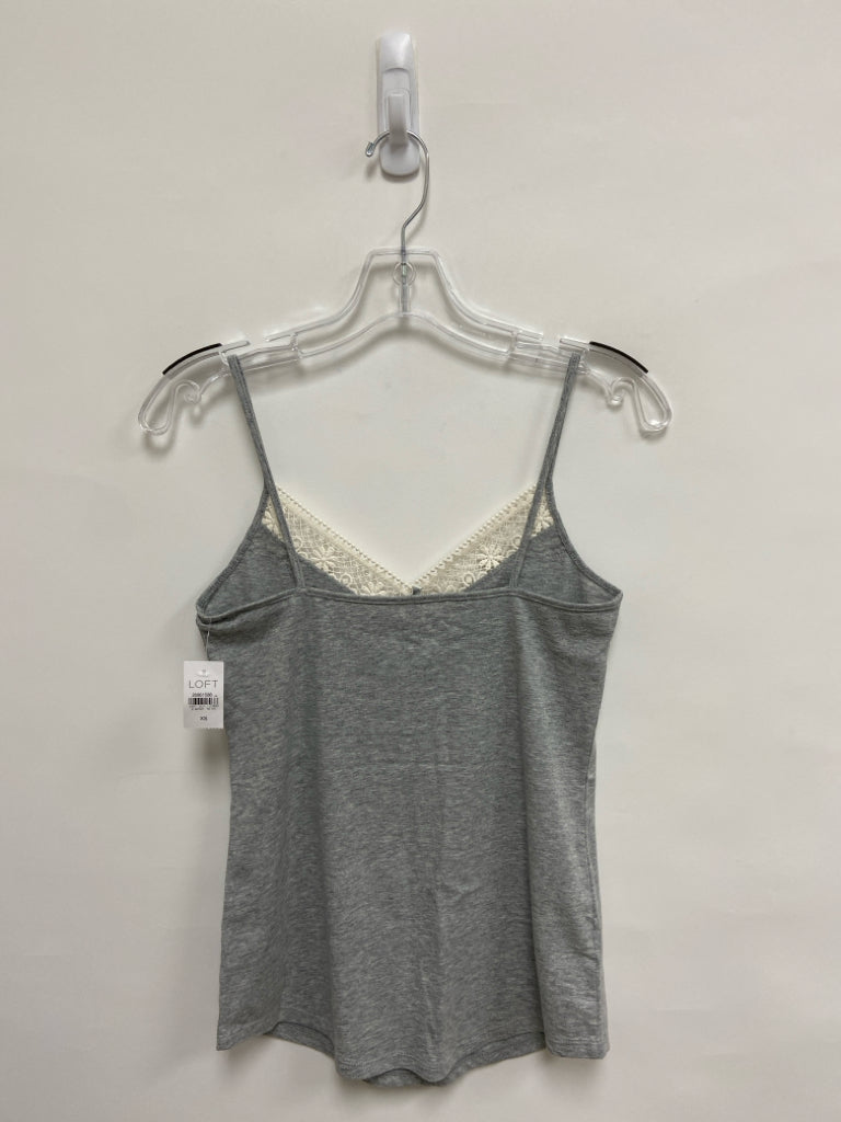 NWT LOFT Size XS Gray Trimmed Tank Lace Ladies Top