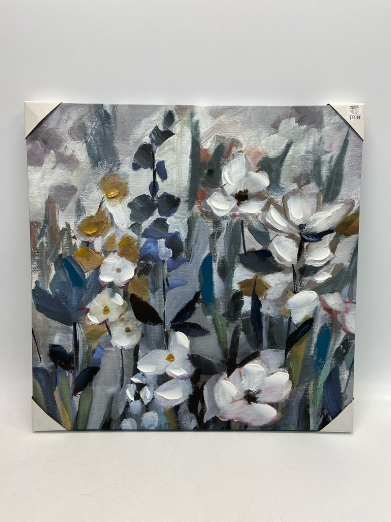 Gray/White Multi Color Canvas Art