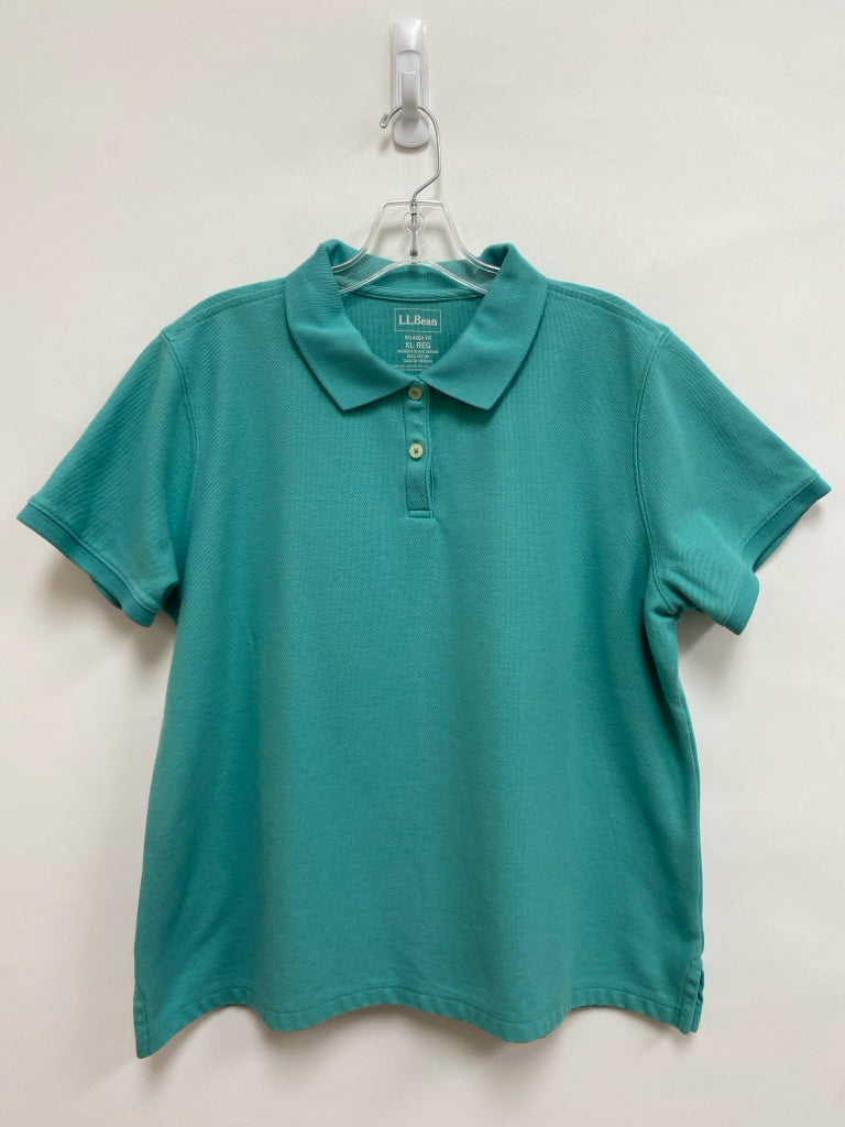 L L Bean Size XL Seafoam Polo Ladies Top