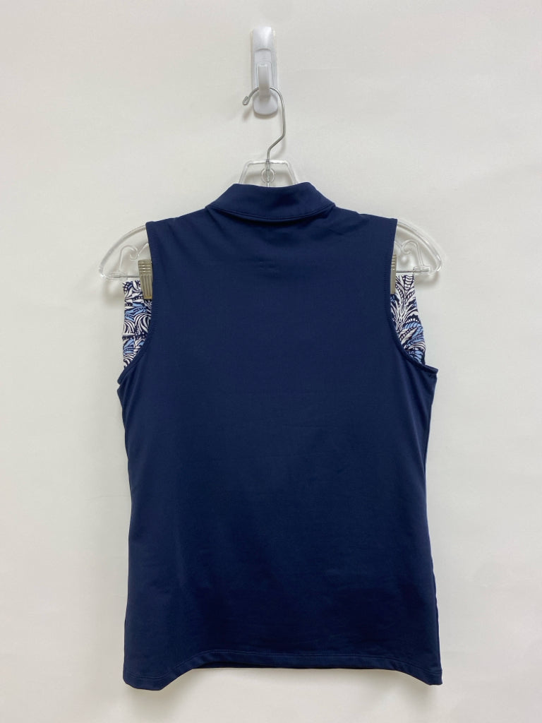 Tommy Bahama Size S Navy White Floral Sleeveless Athletic 2pc