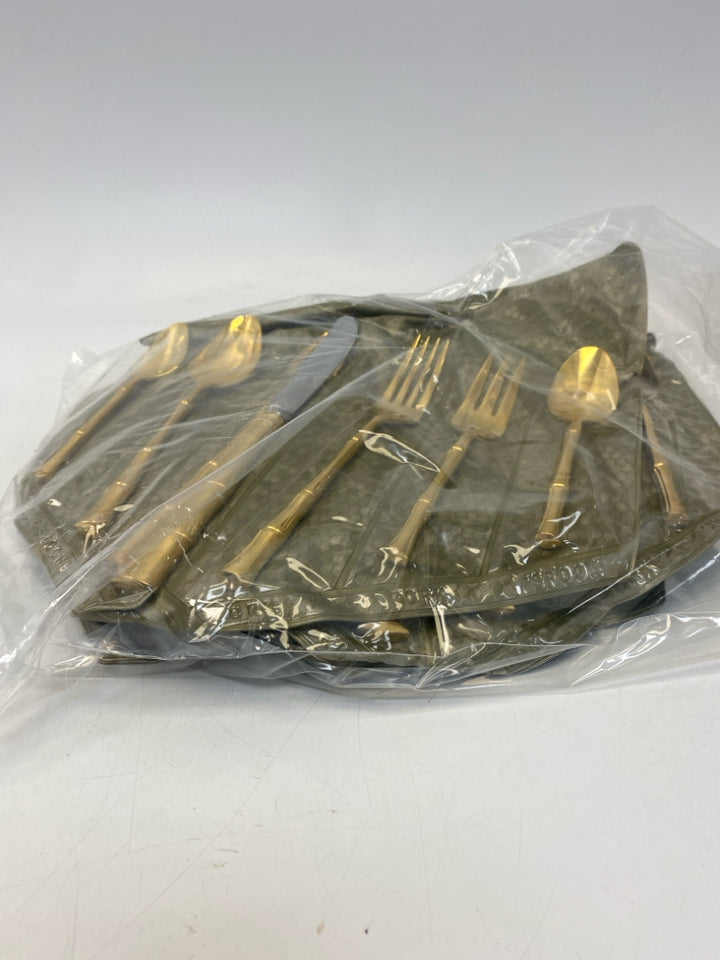 Gold Bamboo Metal Flatware