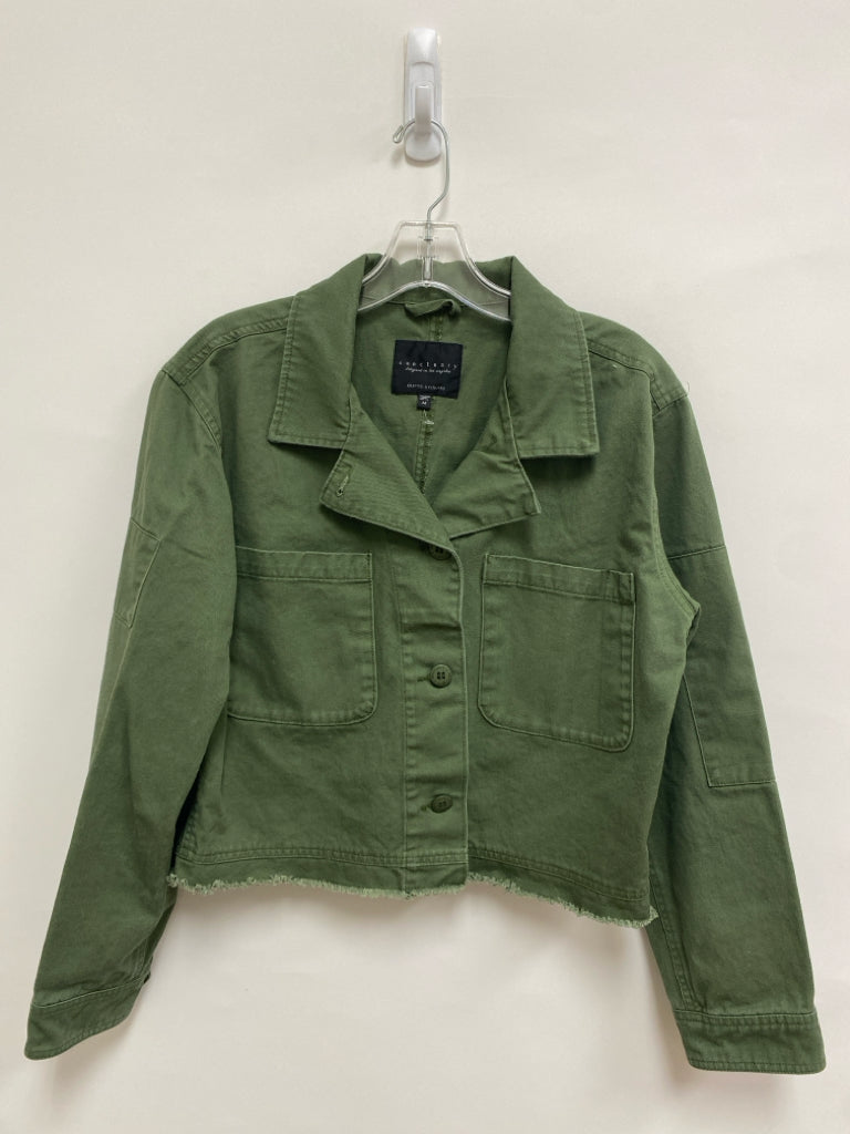 Sanctuary Size M Green Button Up Fringe Ladies Jacket