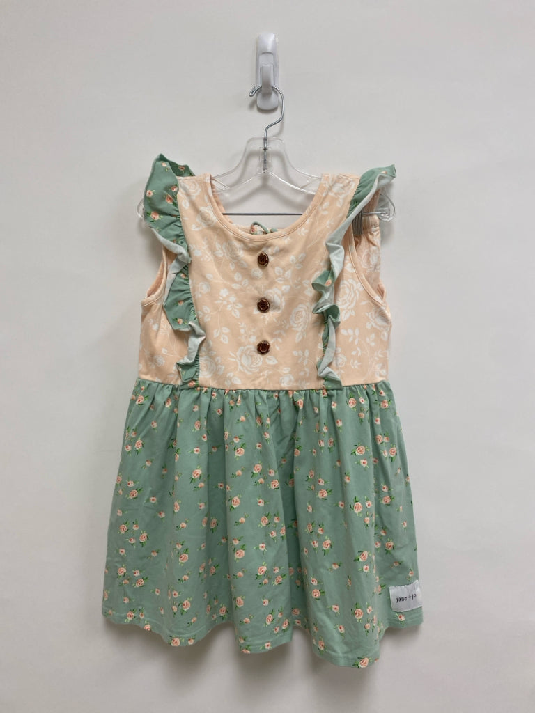 SIZE 12 Peach Seafoam/White Flowers Sleeveless Girl&