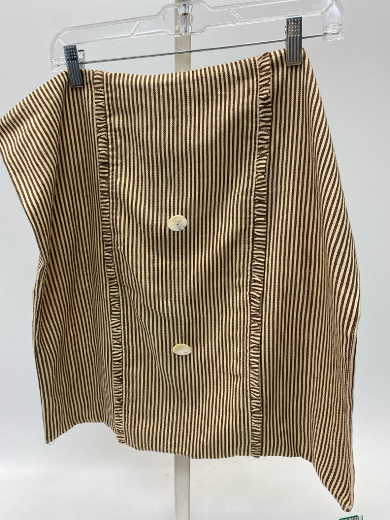 Cream/Brown Striped Pillow Cover