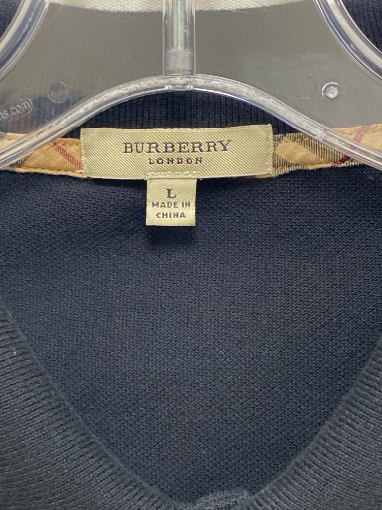 Burberry Size L Black Quarter Button Men&
