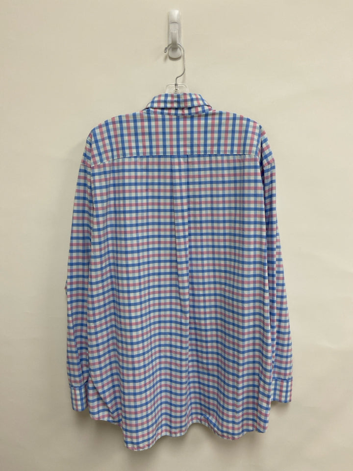 Vineyard Vines Size XXL White/Pink Powder Blue Checkered Men&