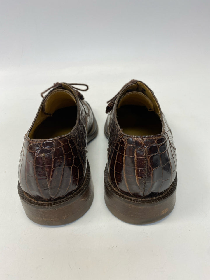 MEZLAN Size 9.5 Brown Leather Men&