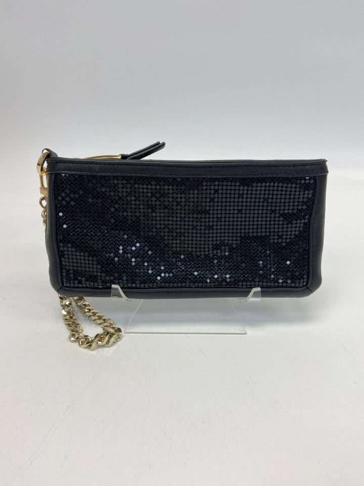 Via Spiga Black Mesh Wristlet