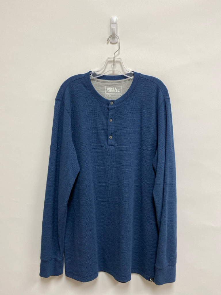 Eddie Bauer Size XL Navy Waffle Henley Men&