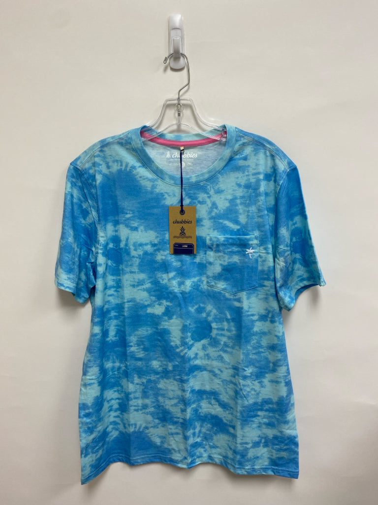 NWT Chubbies Size L Blue Aqua Tie Dye Men&