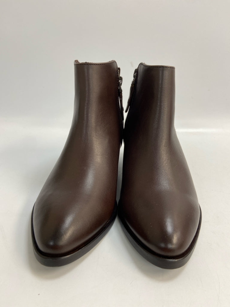 NWOT Thursday Boot Co US Shoe Size 6.5 Brown Side Zipper Flats