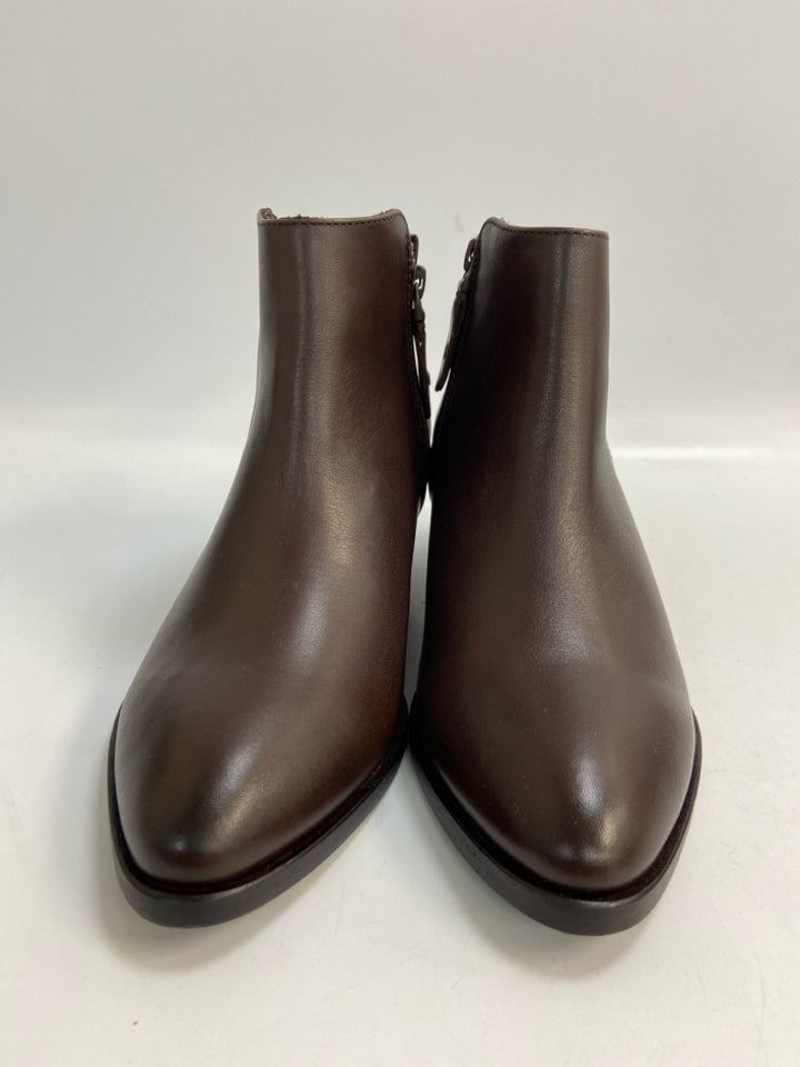 NWOT Thursday Boot Co US Shoe Size 6.5 Brown Side Zipper Flats