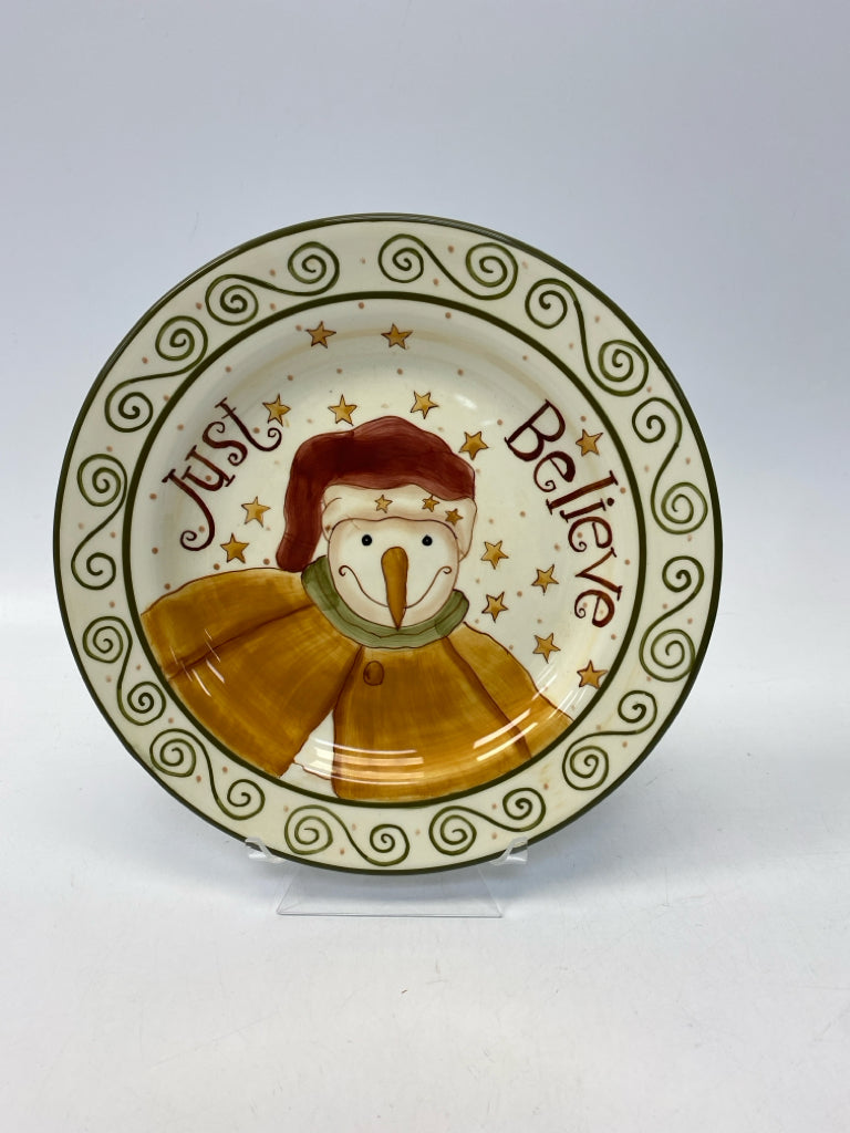 Cream Red/Green Snowman Christmas