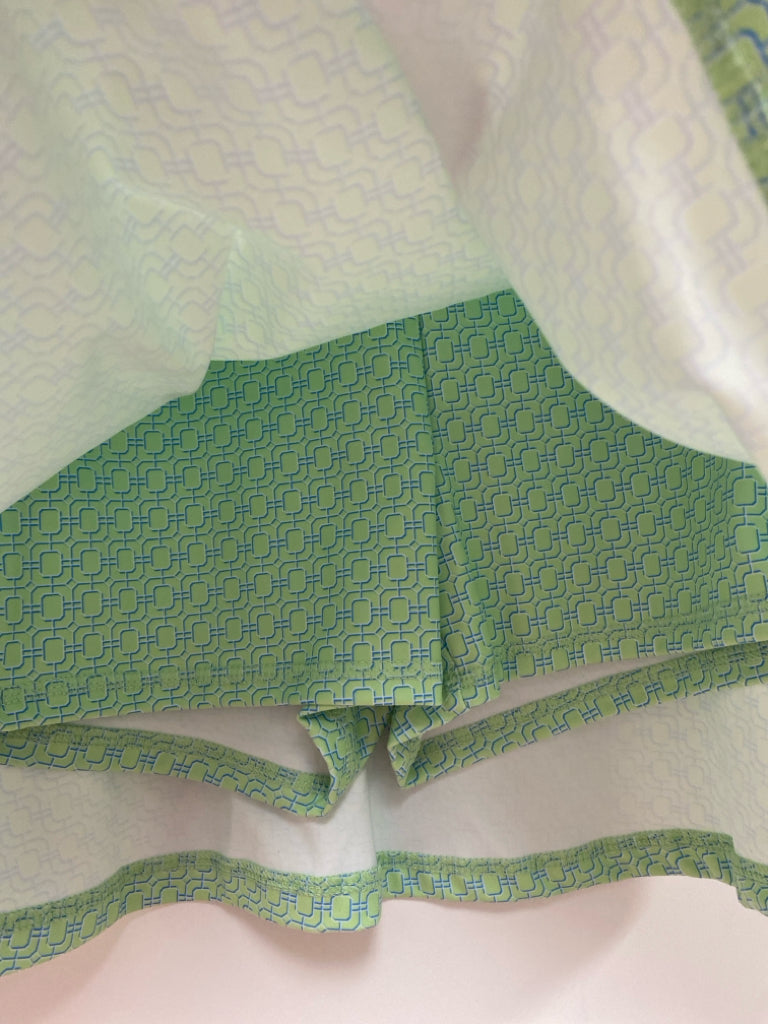 NWT Crown &amp; Ivy Size S Mint Green Blue Geometric Ladies Skort