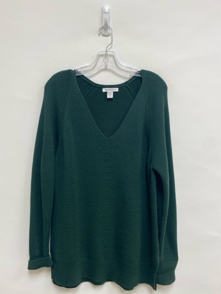 Athleta Size M Dark Green V Neck Ladies Sweater