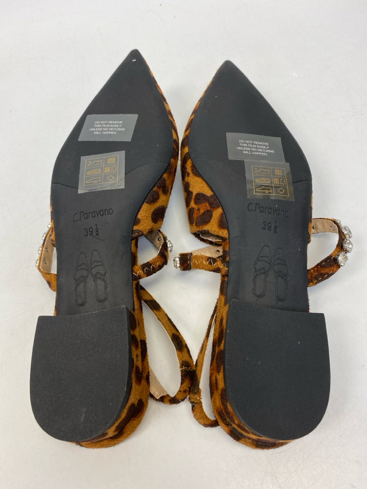 NWOT EU Shoe Size 39.5 Brown Animal Print Flats