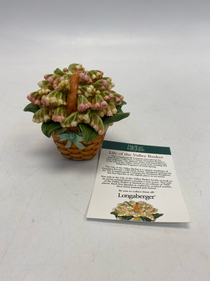 Longaberger Harmony Kingdom Lily of the Valley Basket Mini Trinket  Box