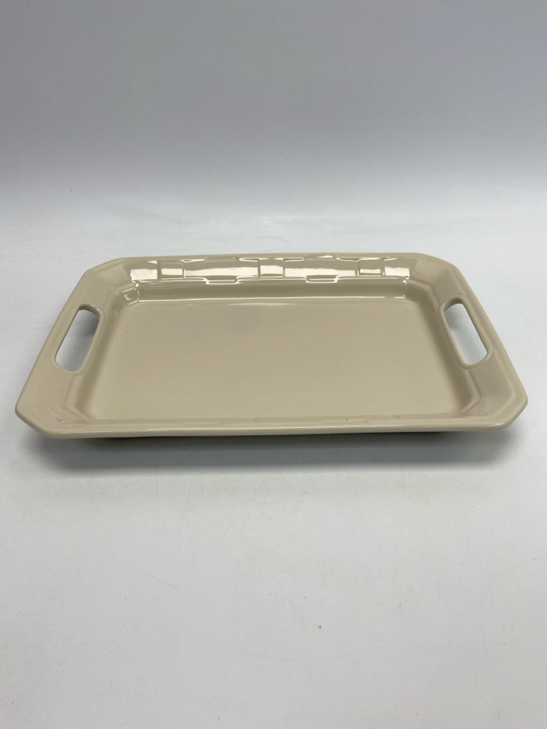 Longaberger Cream Pottery Serving Piece