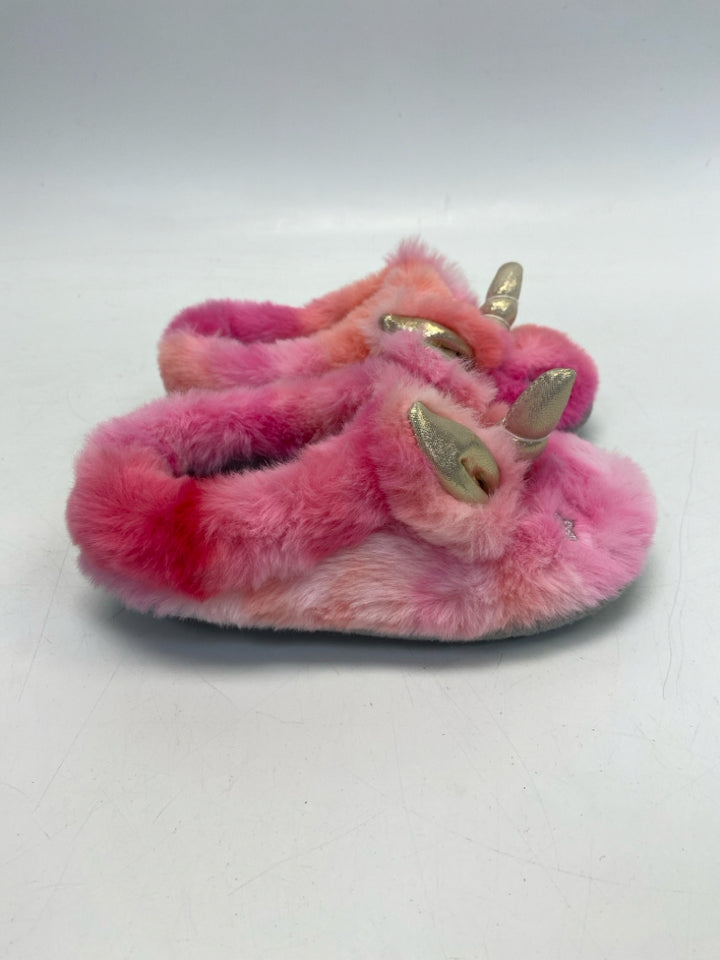 Dearfoams SIZE 9/10 Pink Gold Unicorns Girl&
