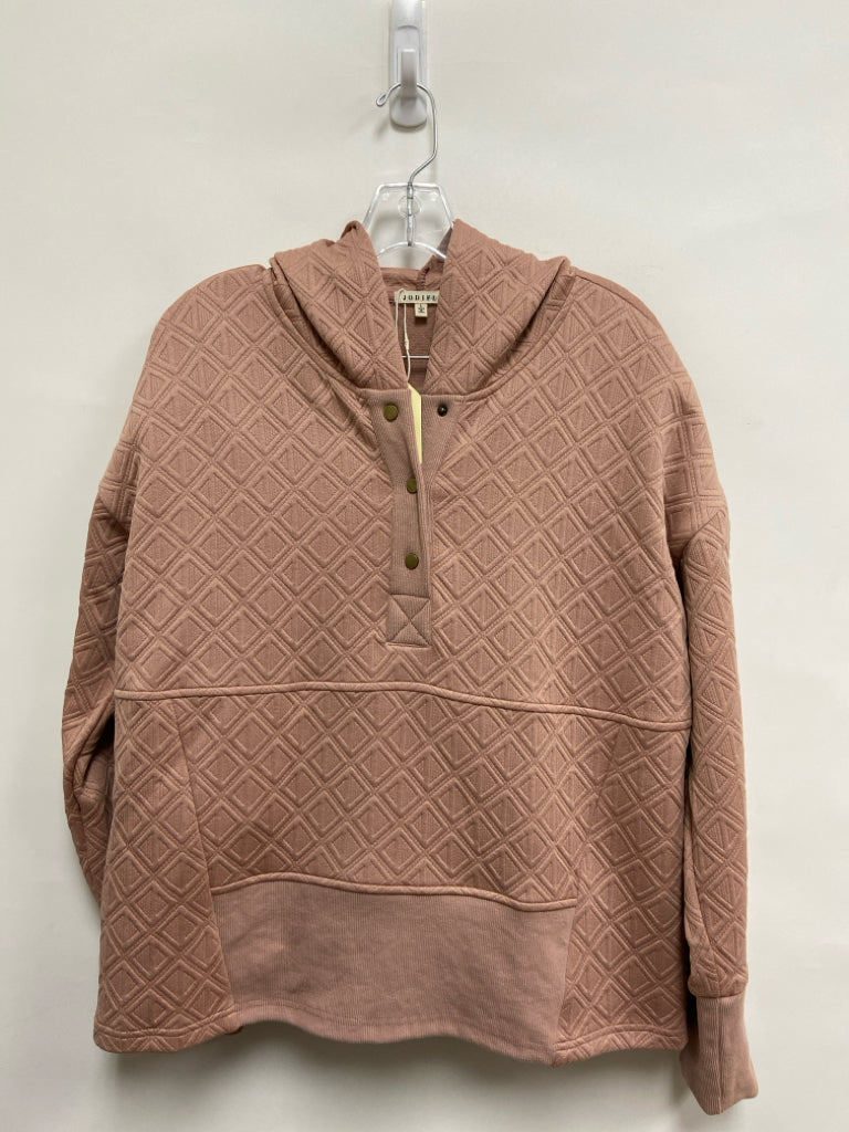 NWT Jodifl Size L Dusty Pink Texture Hooded Ladies Lounge 2 pc