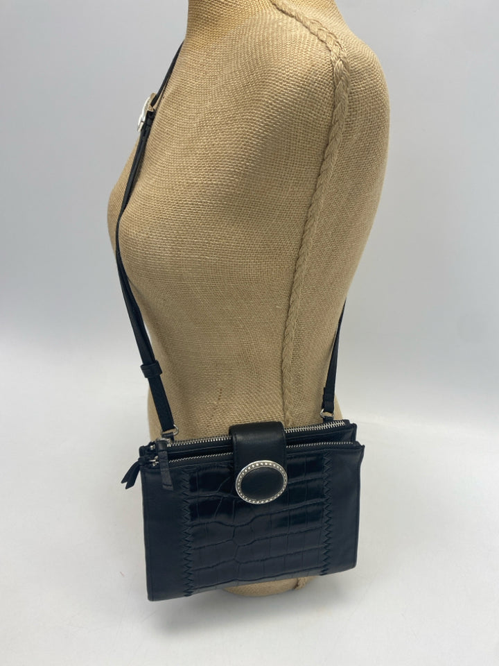 Brighton Black Embossed Crossbody