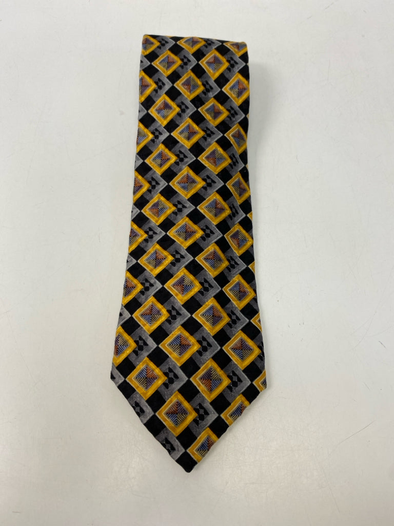Robert Talbott Black/Gray Yellow Abstract Men&