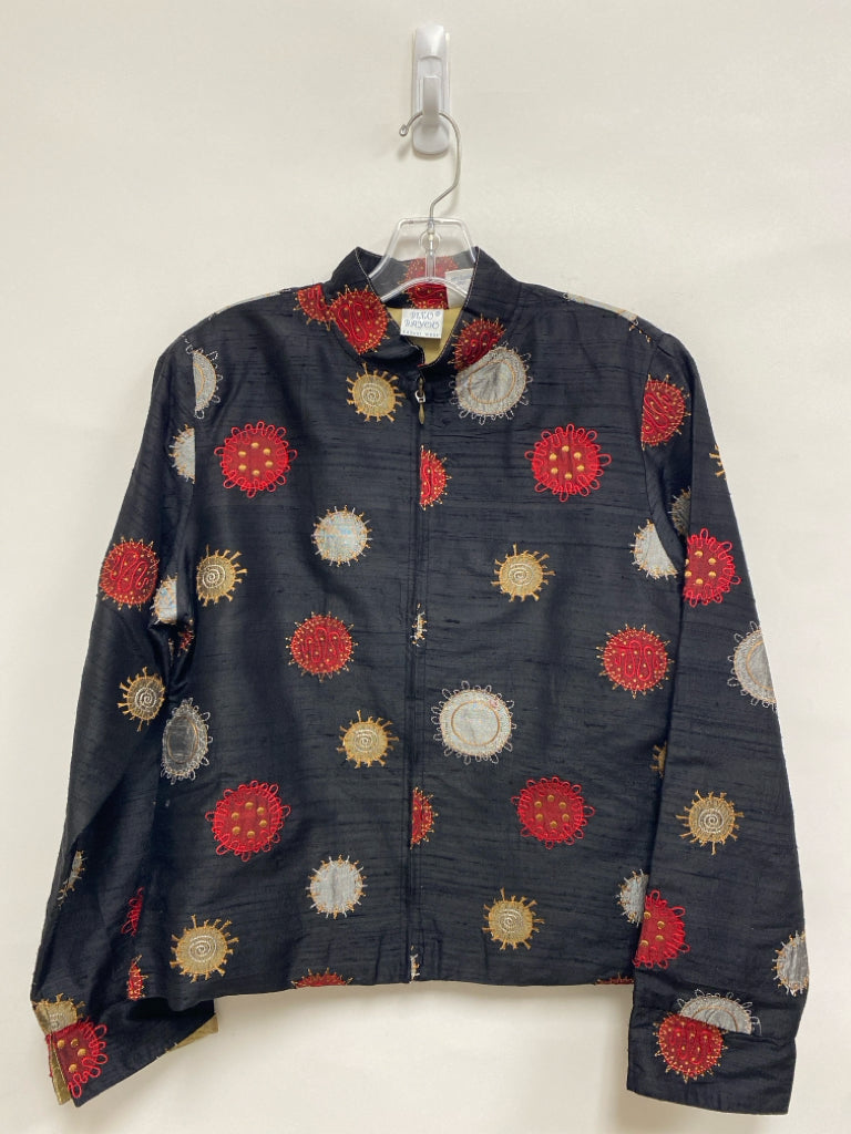 Size S Black Red/Gray Circles Embroidered Ladies Jacket