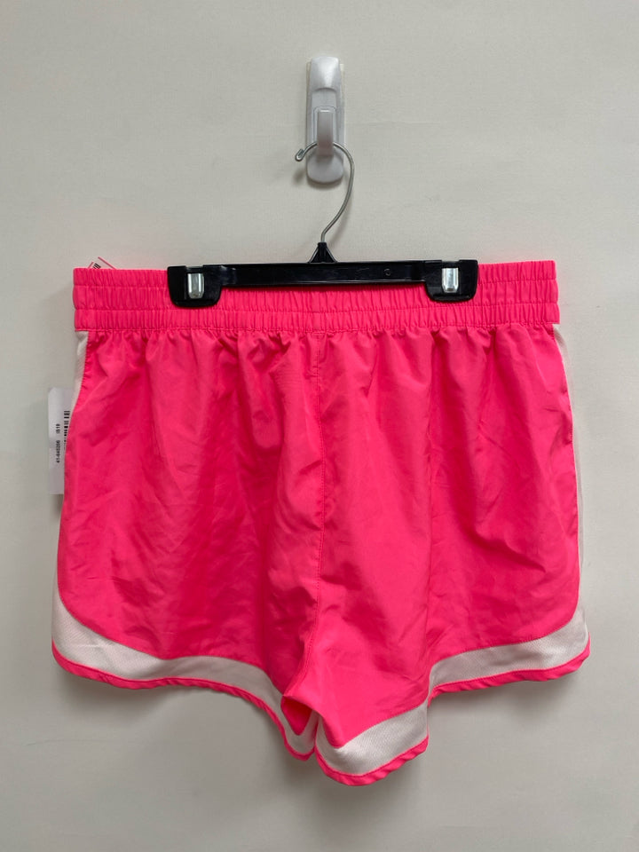 NWT JENNIFER LAUREN Size L Neon Pink White Athletic Shorts