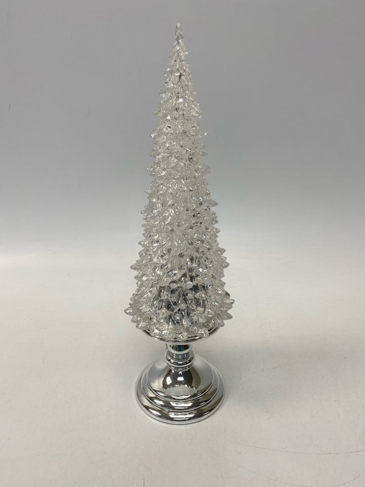 Clear Silver Lit Acrylic Christmas