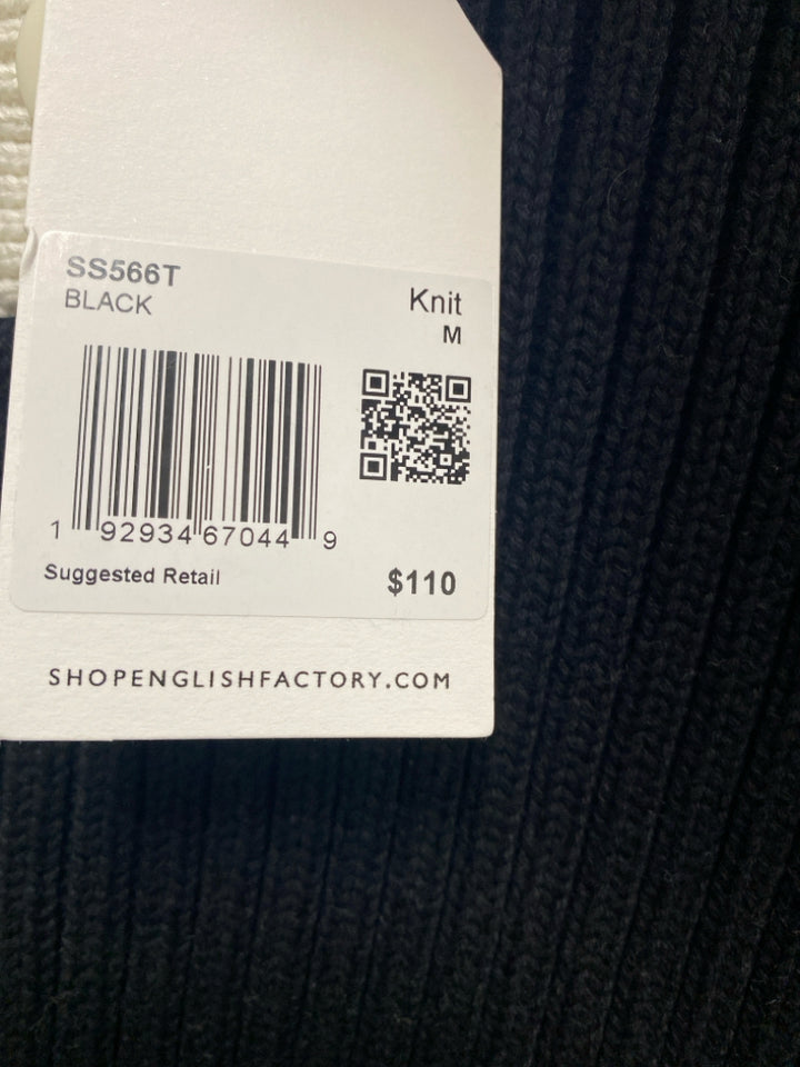 NWT English Factory Size M Black Cream Trimmed Ladies Sweater