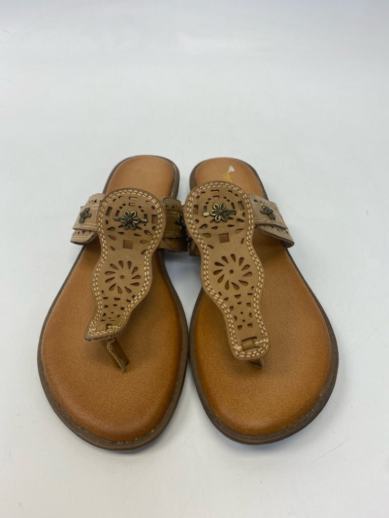 Size 9 Brown Perforated Sandals