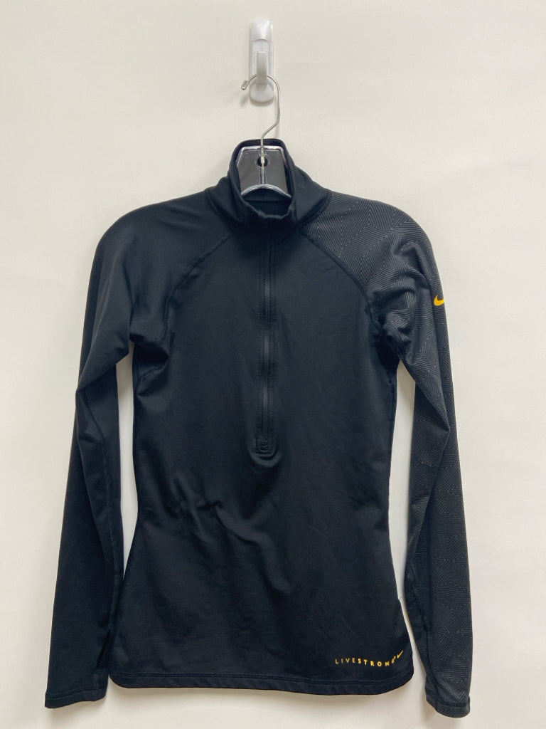 Nike Size S Black Gray Geometric Quarter Zip Athletic Jacket